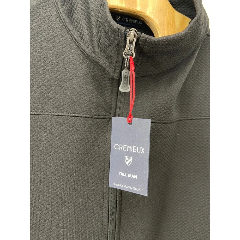 Cremieux Vest Men 3XT Black Golf Textured Full Zip Quilted Tall Casual Outdoor
